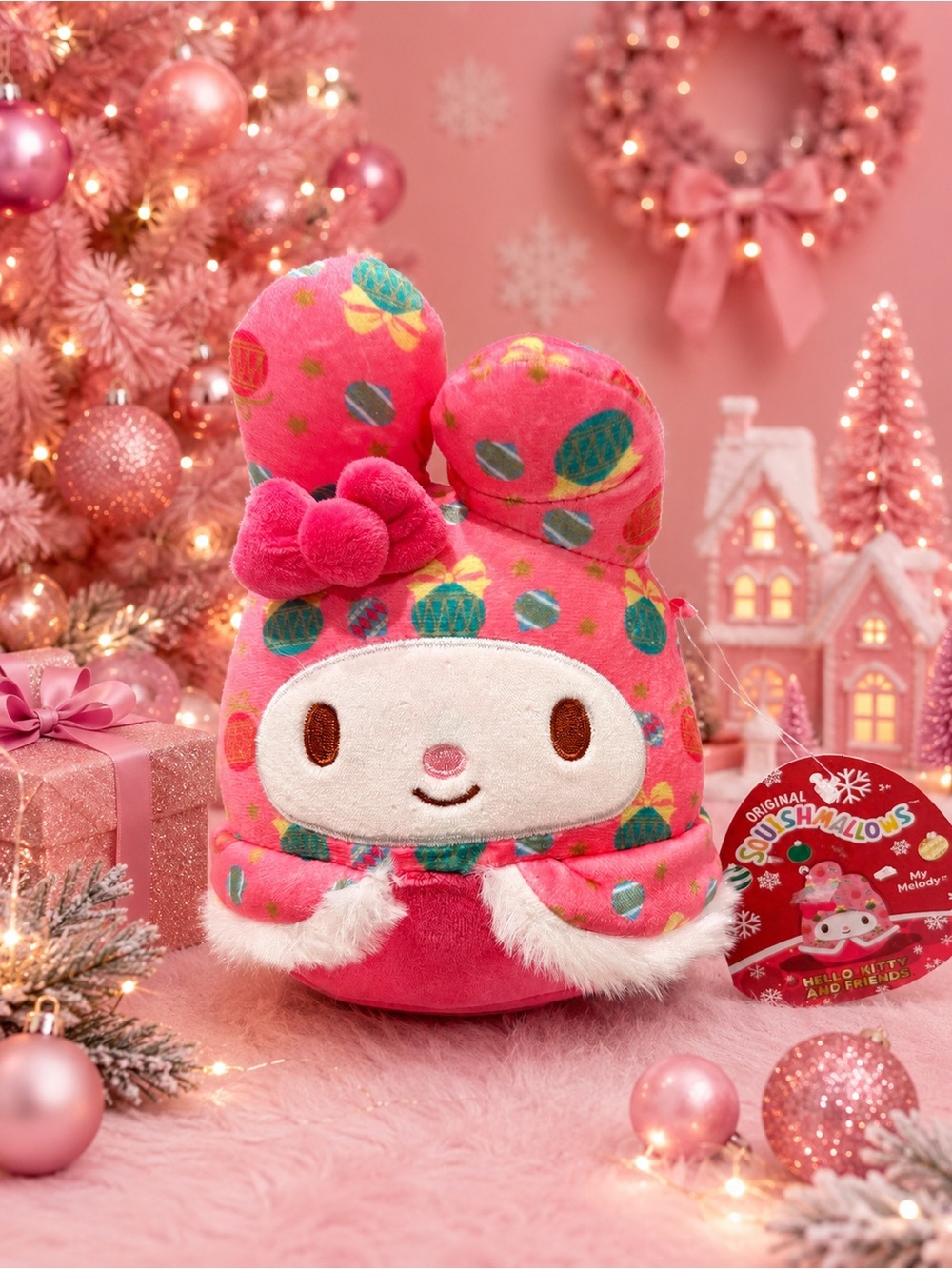 Squishmallows My Melody Pink Holiday Christmas Plush 5" NWT 2025